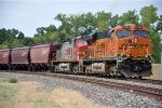 Grain train rolls south on the main